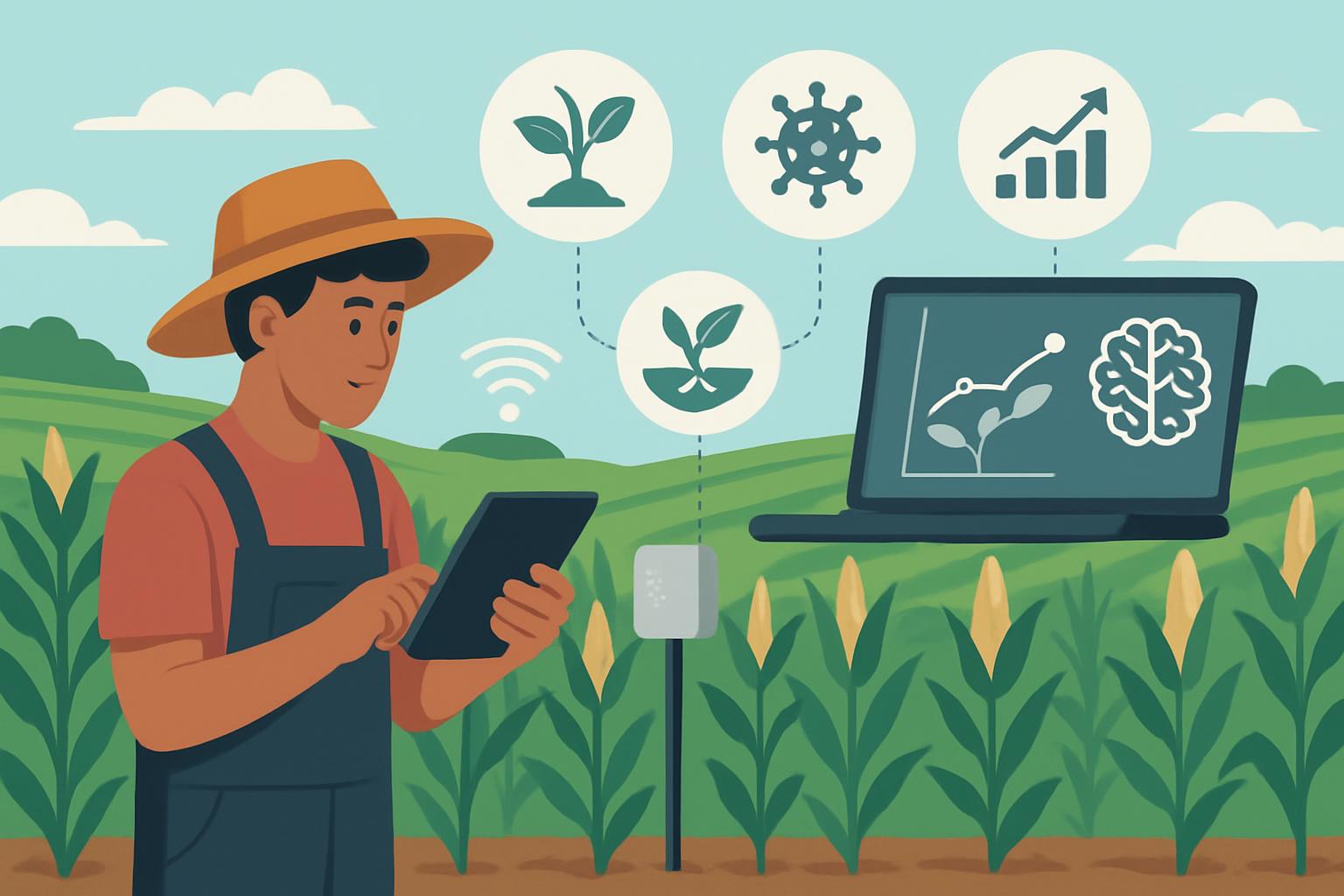 Monitoraggio intelligente delle colture agricole tramite sensori IoT e modelli predittivi