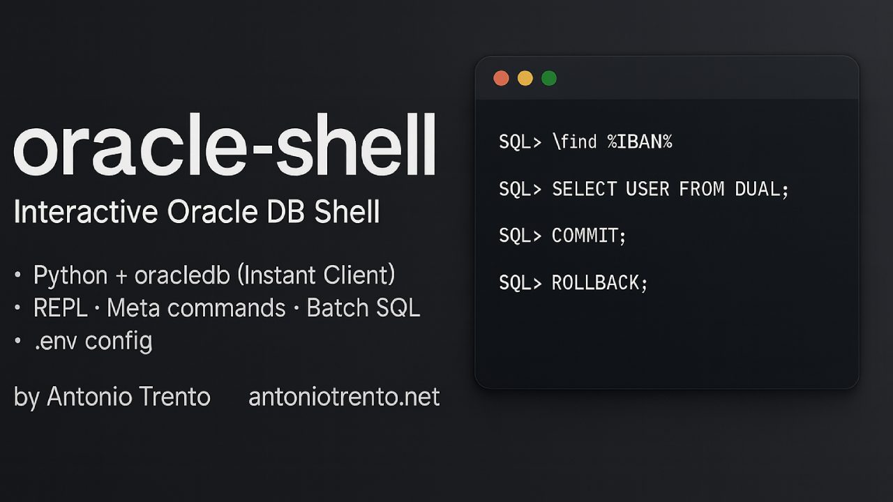 oracle-shell – Reverse engineering per DB Oracle